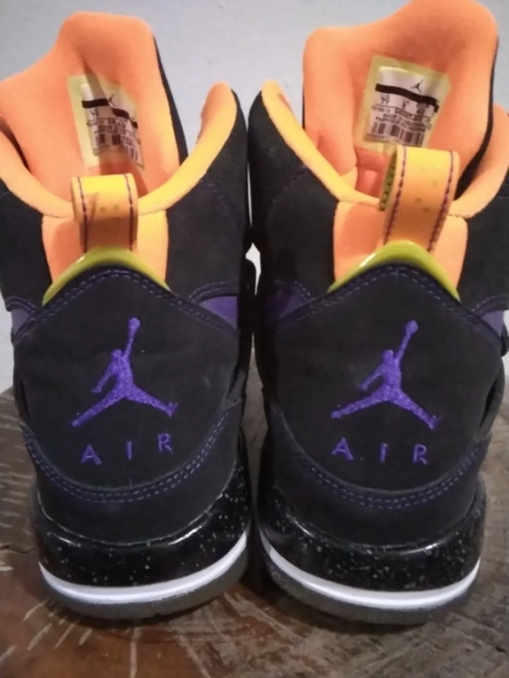 Jordan Flight 45 High Premium GS in Purple, Black and Orange Sz 7Y